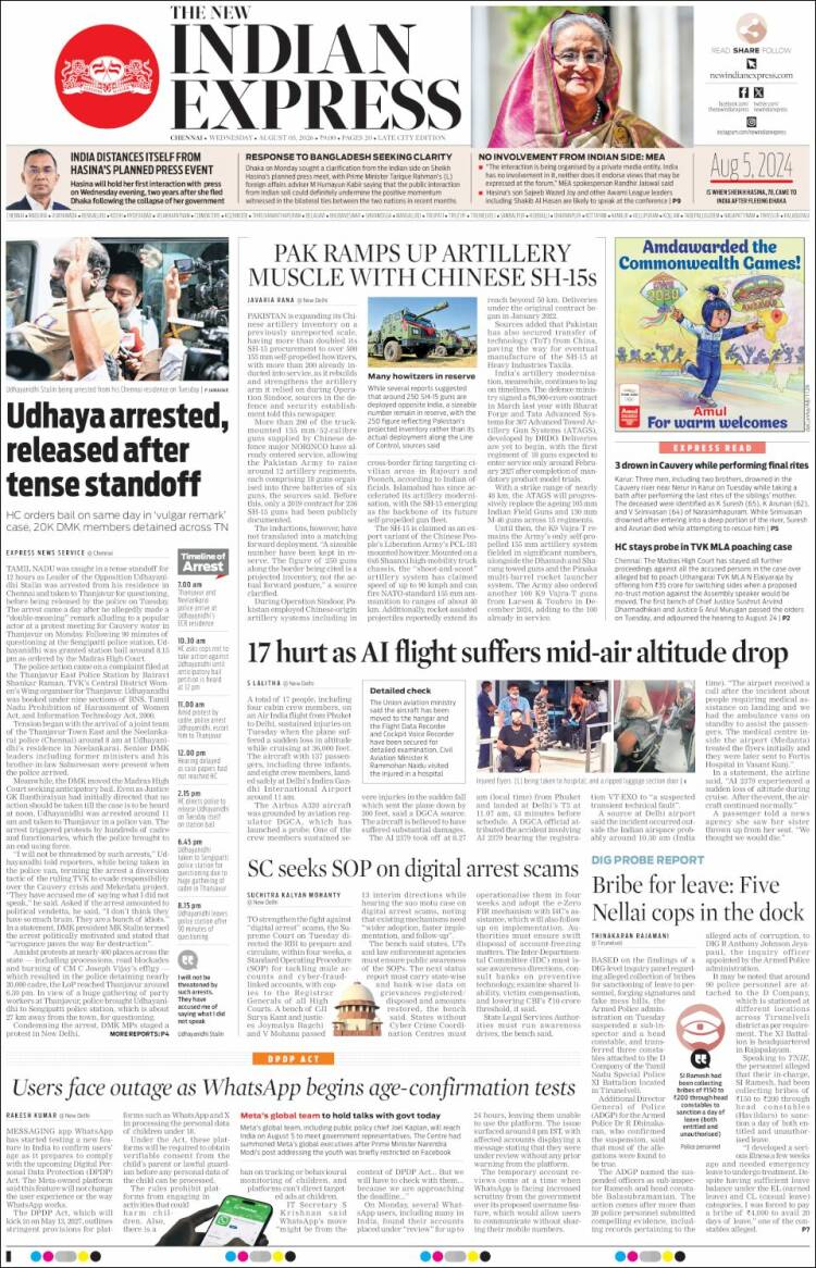 Portada de New Indian Express (India)