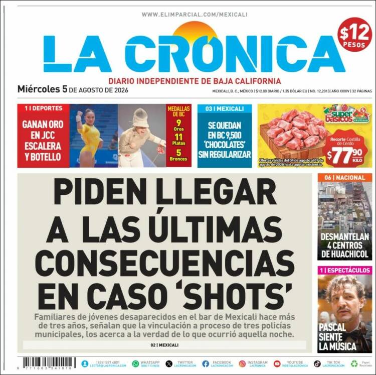 Portada de La Crónica de Baja California (M&eacute;xico)
