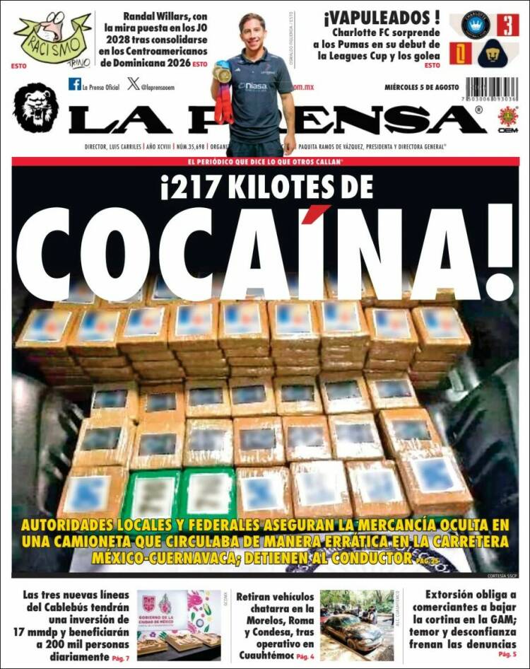 Portada de La Prensa (M&eacute;xico)