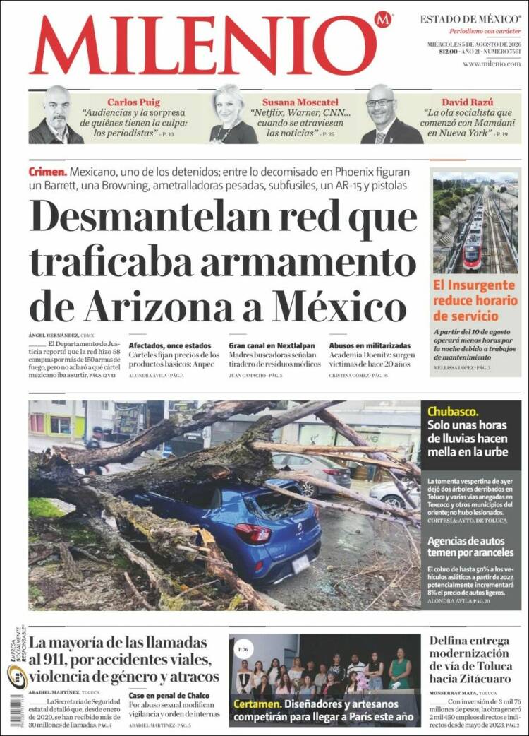 Portada de Milenio - Estado de México (M&eacute;xico)
