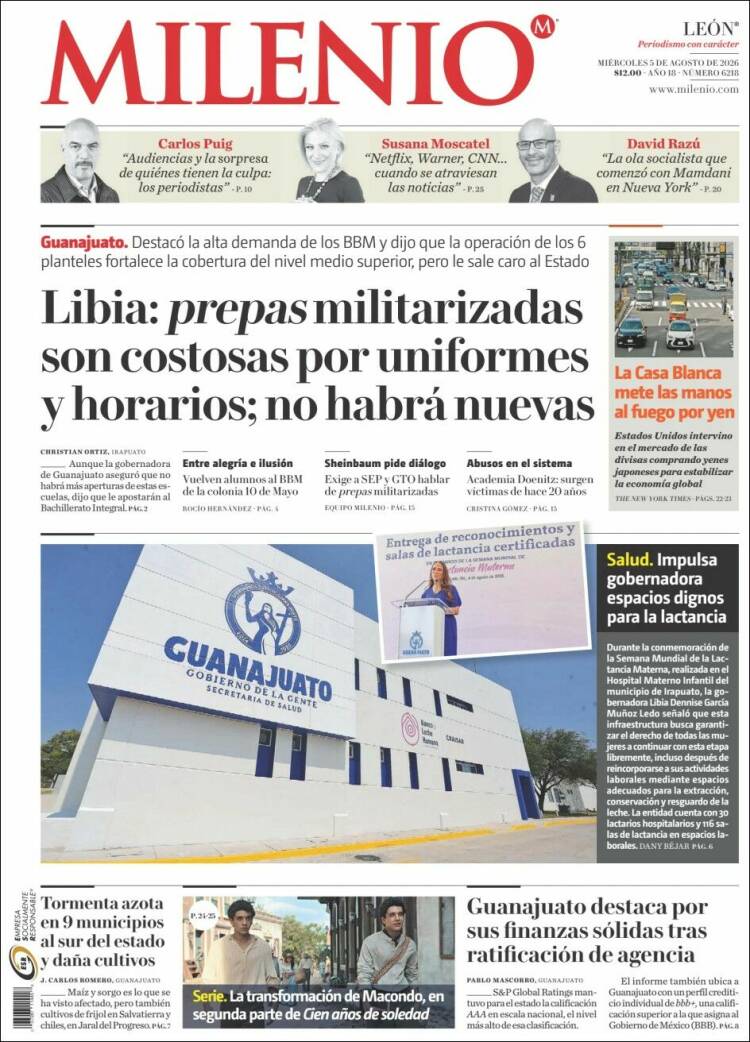 Portada de Milenio de León (M&eacute;xico)