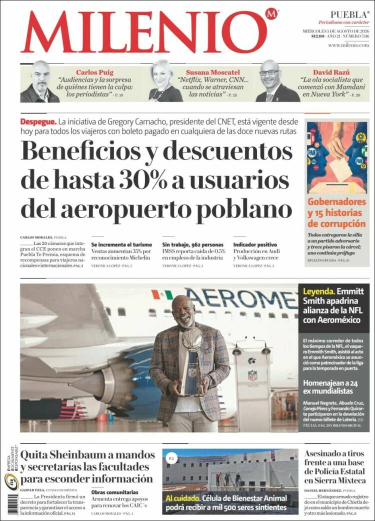 Portada de Milenio de Puebla (M&eacute;xico)