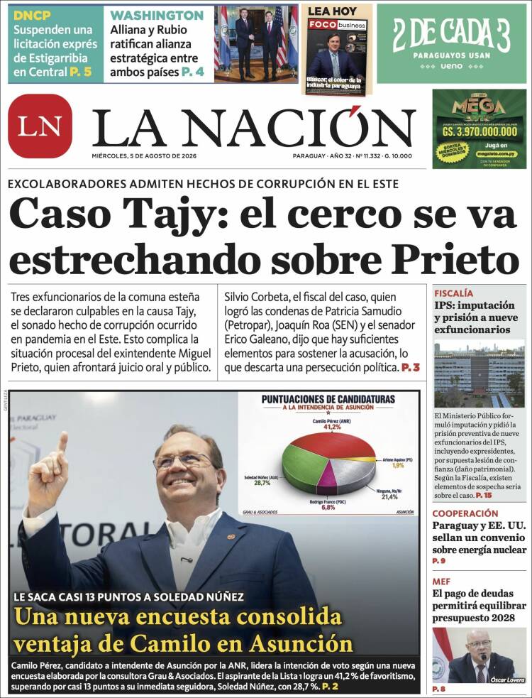 Portada de La Nación (Paraguay)