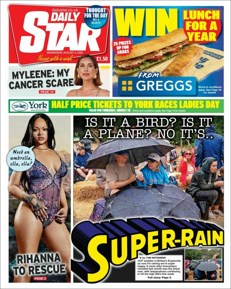 Portada de Daily Star (Reino Unido)