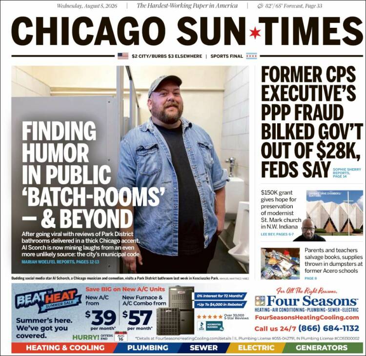 Portada de Chicago Sun-Times (USA)
