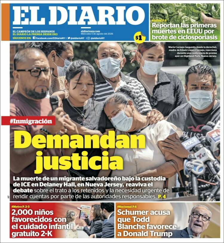 Portada de El Diario NY (USA)