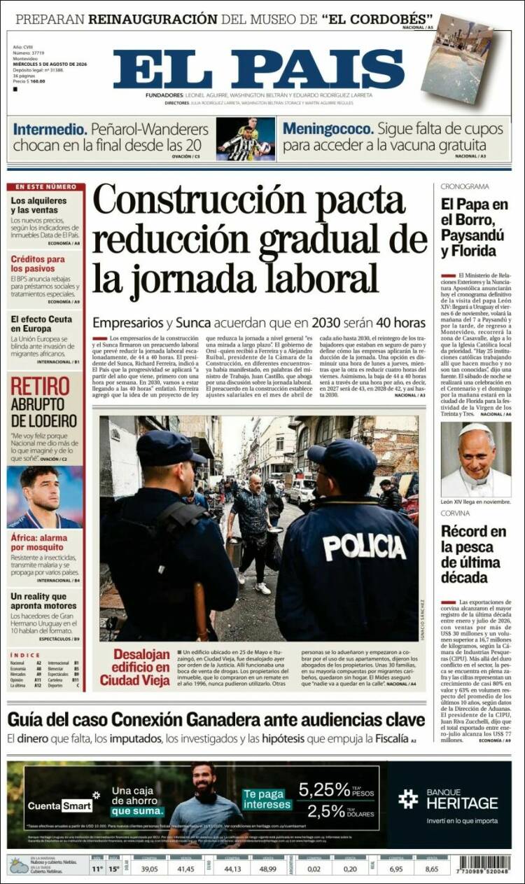 Portada de El País (Uruguay)