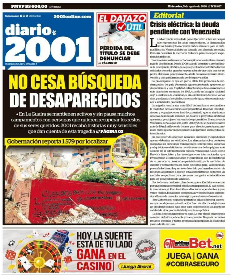 Portada de 2001 - Dosmiluno (Venezuela)