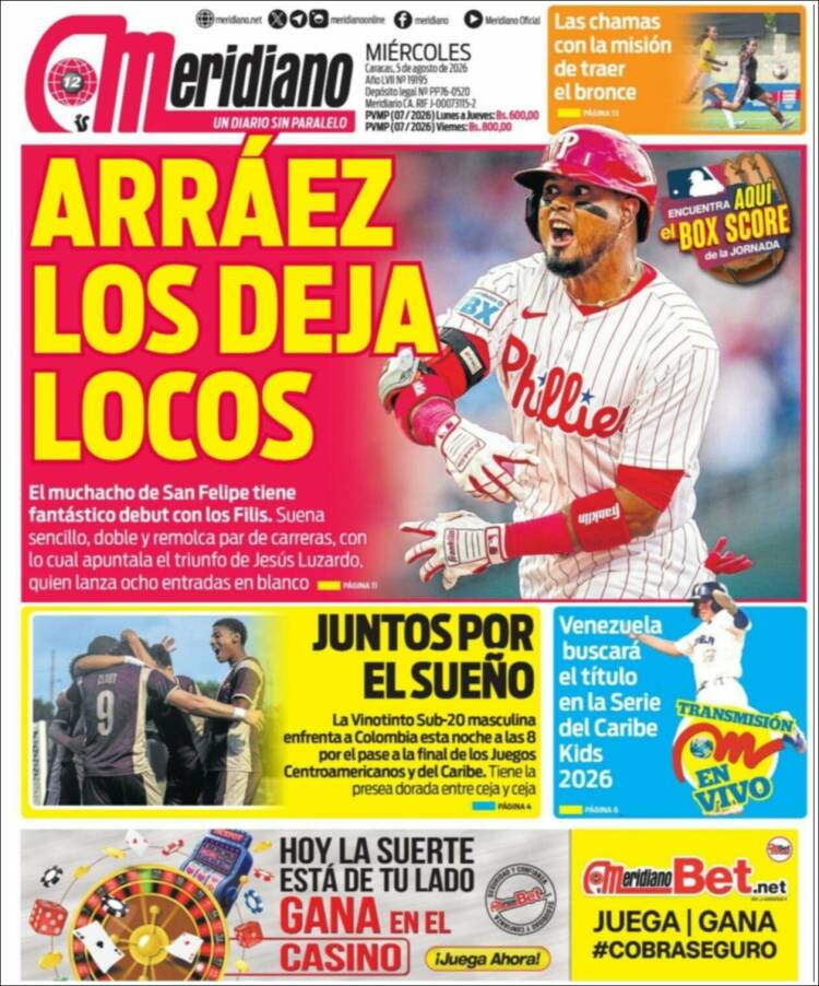 Portada de Meridiano (Venezuela)