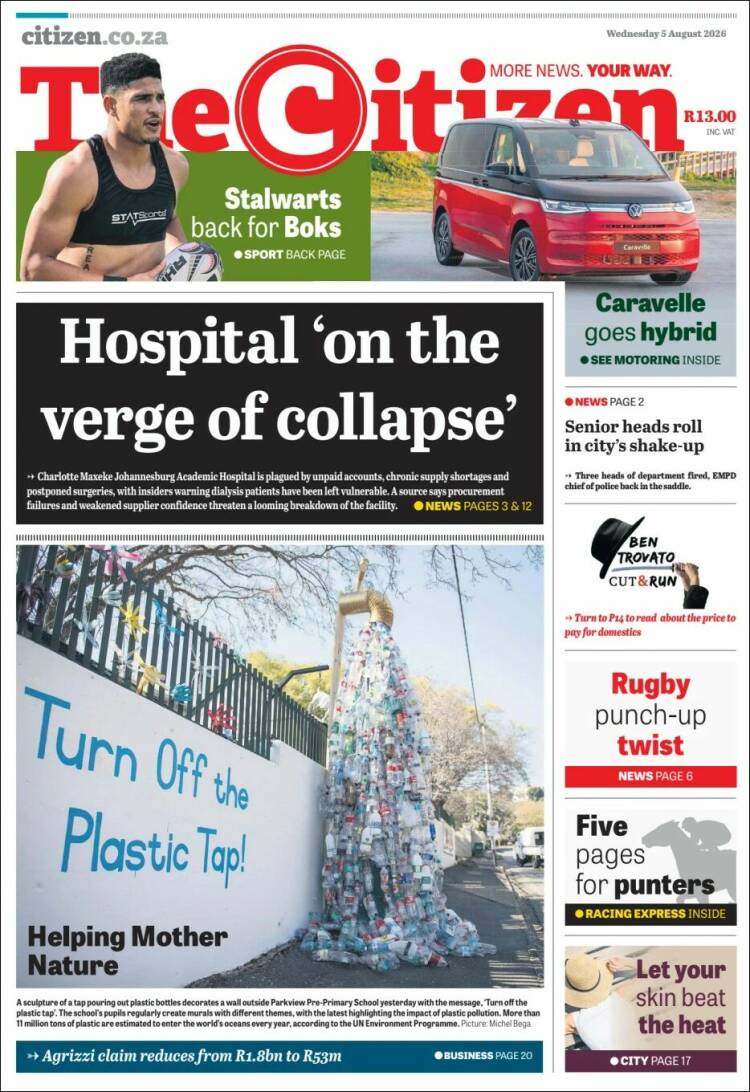 Portada de The Citizen (Sud&aacute;frica)