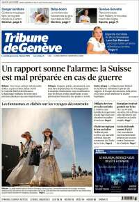 Portada de La Tribune de Genève (Suisse)