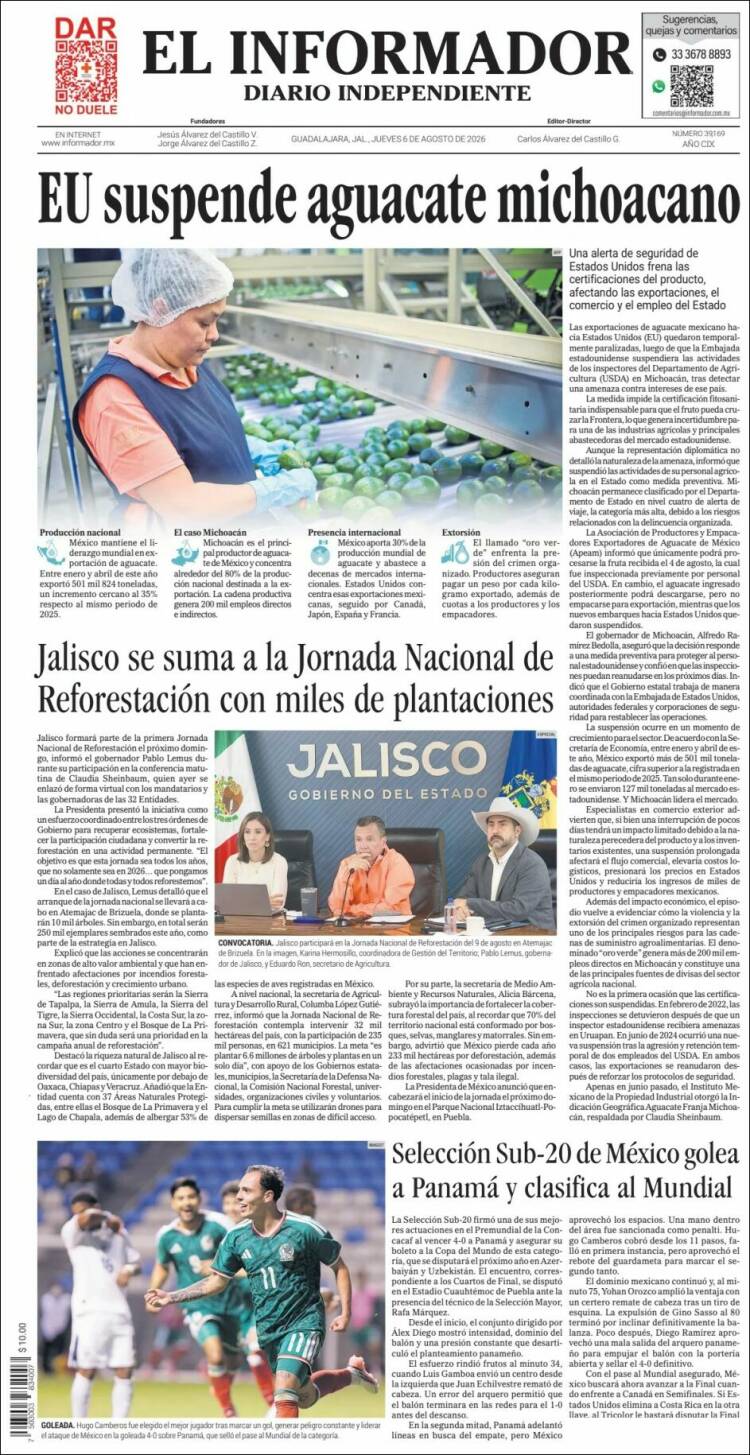 Portada de El Informador (Mexico)