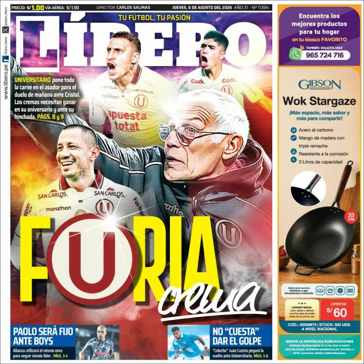 Portada de Líbero (P&eacute;rou)