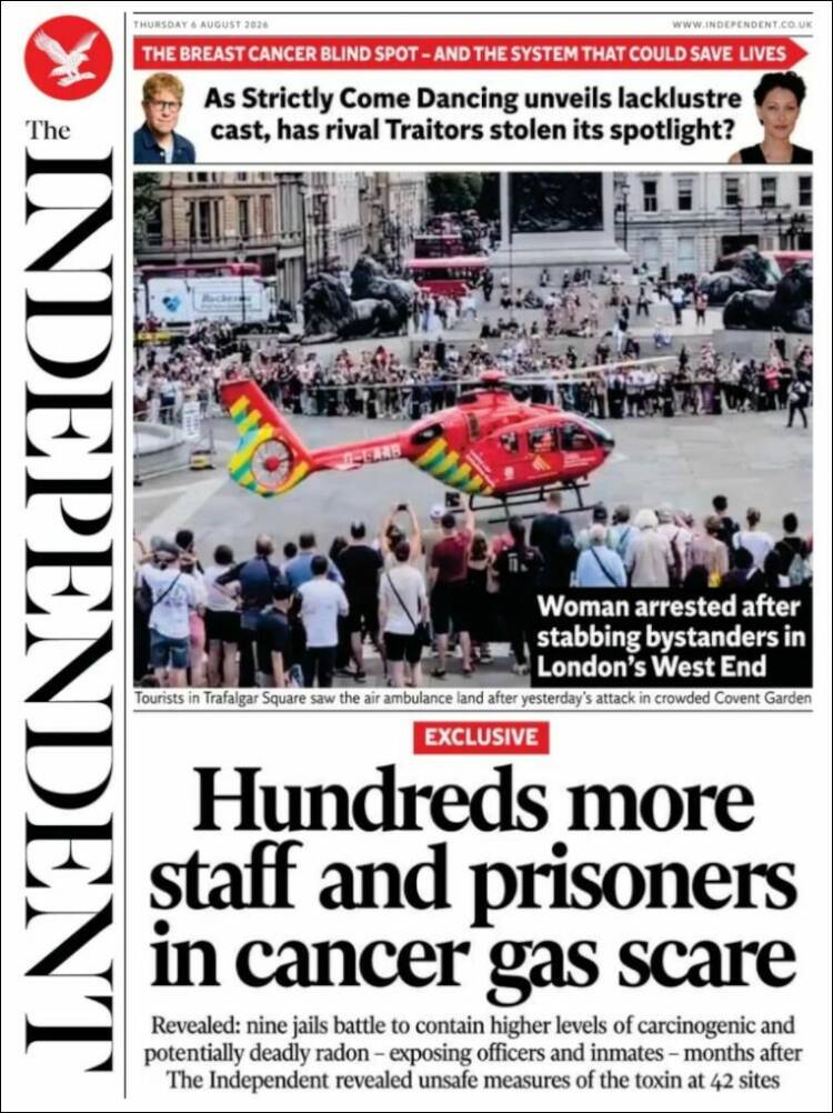 Portada de The Independent (United Kingdom)