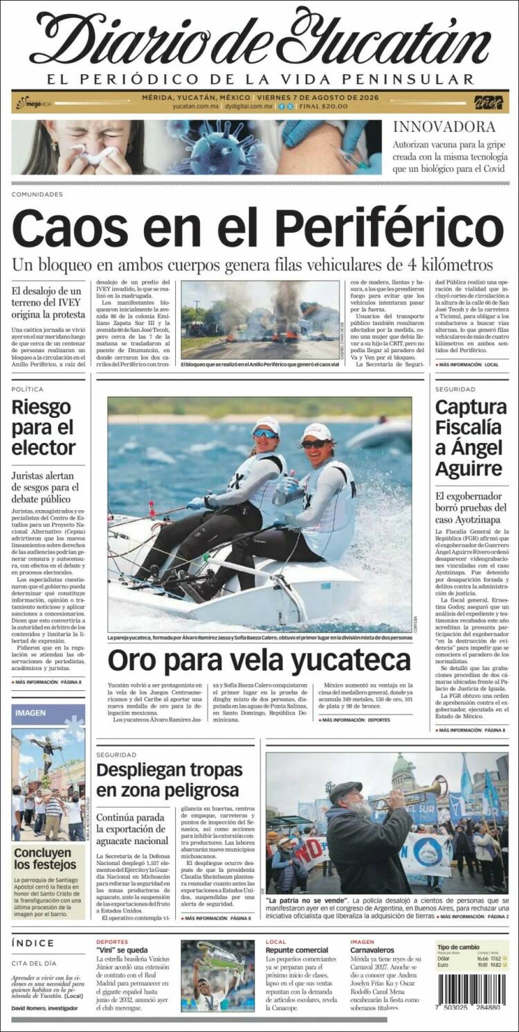 Portada de Diario de Yucatán (Mexico)