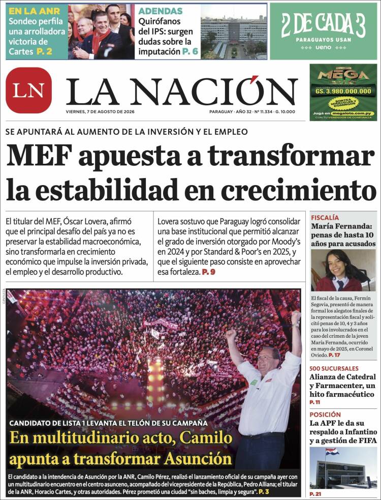 Portada de La Nación (Paraguay)