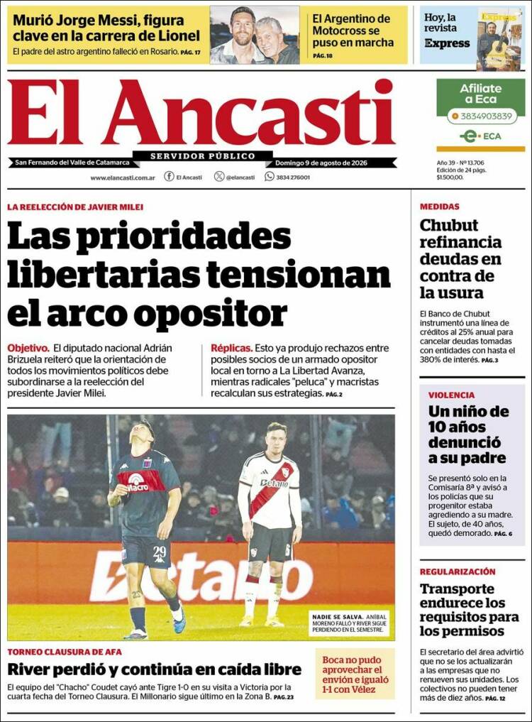 Portada de El Ancasti (Argentina)