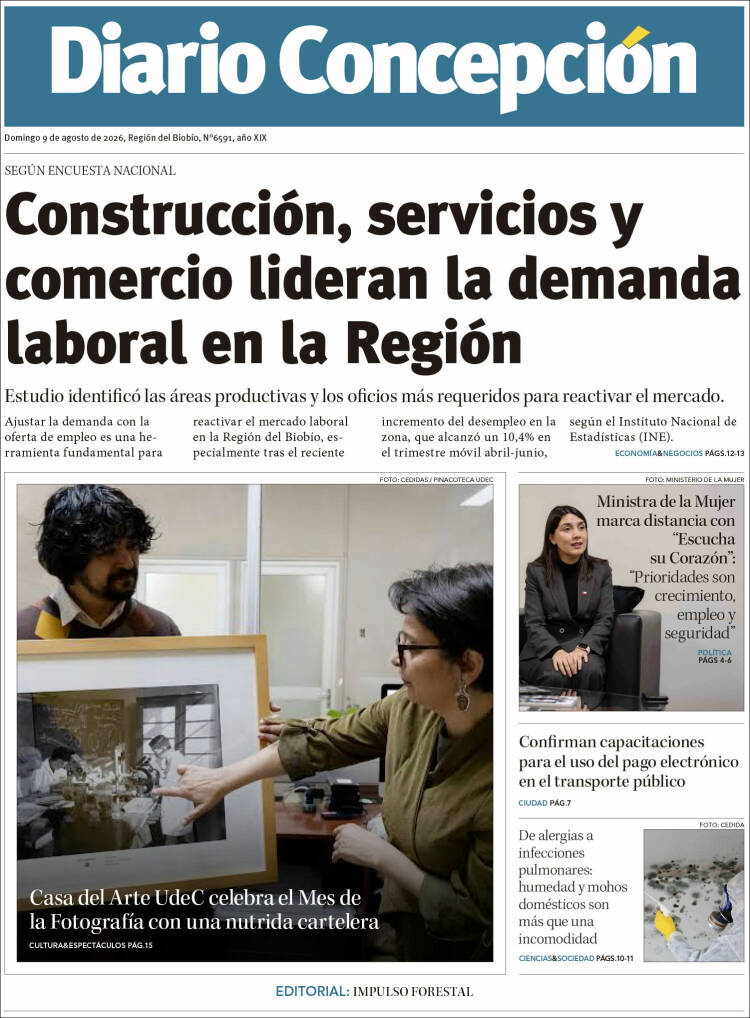 Portada de Diario de Concepción (Chile)
