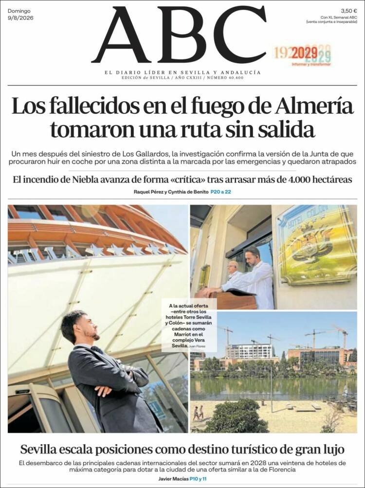 Portada de ABC - Sevilla (Espa&ntilde;a)