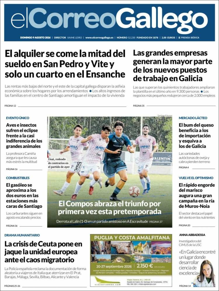 Portada de El Correo Gallego (Espa&ntilde;a)