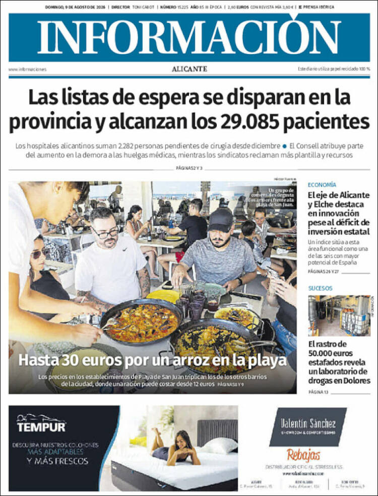 Portada de Diario Información (Espa&ntilde;a)