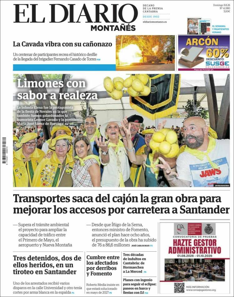 Portada de El Diario Montañés (Espa&ntilde;a)