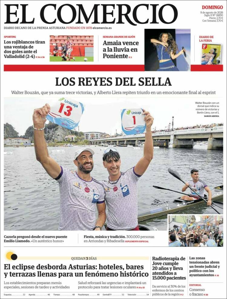 Portada de El Comercio - Gijón (Espa&ntilde;a)