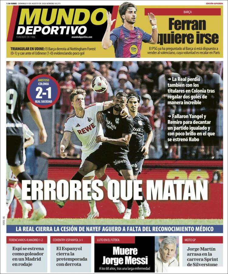 Portada de Mundo Deportivo Gipuzkoa (Espa&ntilde;a)