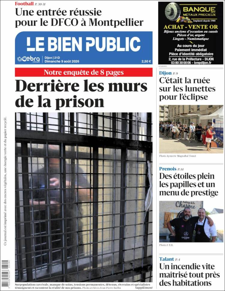 Portada de Le Bien Public (Francia)
