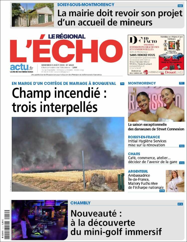 Portada de L'Echo de la Haute-Vienne (Francia)