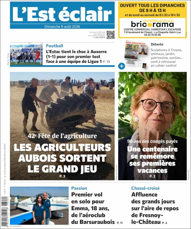 Portada de L'Est Eclair (Francia)