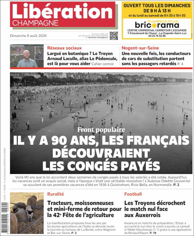 Portada de Libération Champagne (Francia)