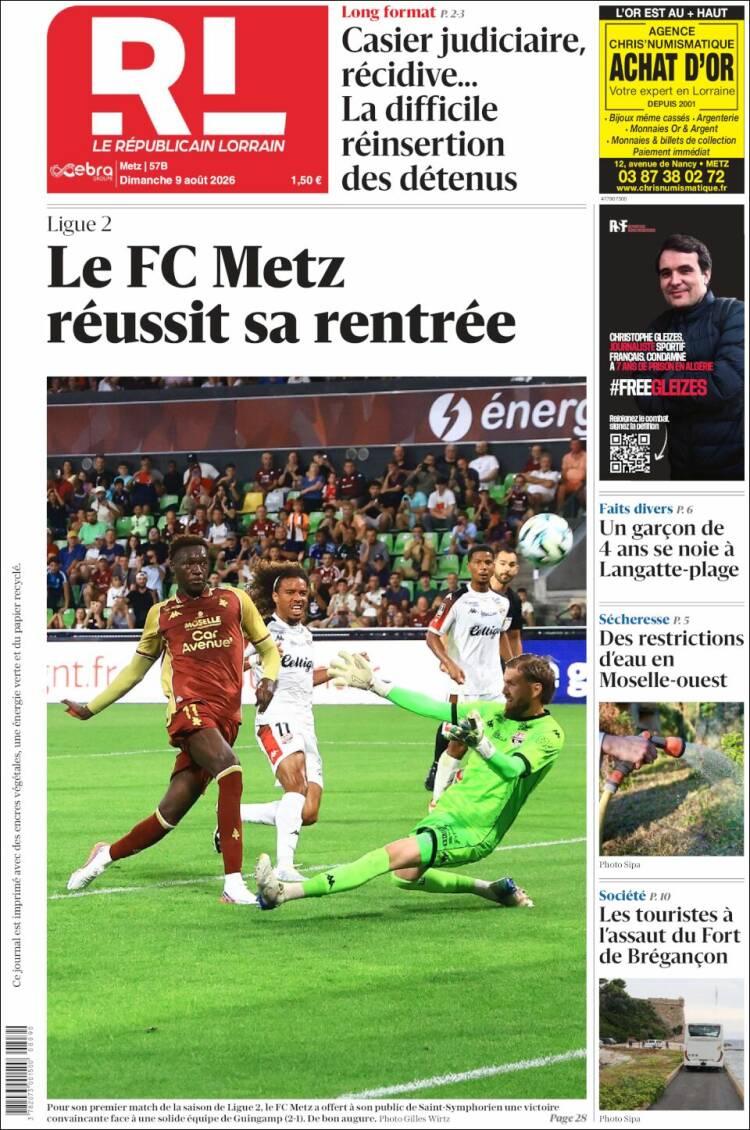 Portada de Le Republicain Lorrain (Francia)