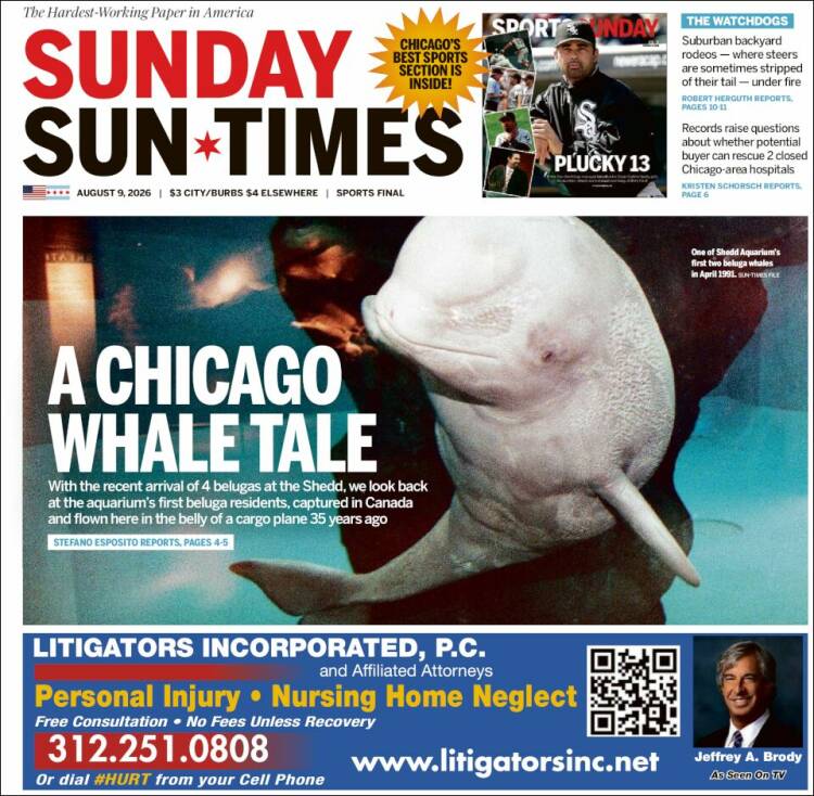 Portada de Chicago Sun-Times (USA)