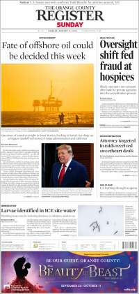 Portada de The Orange County Register (&Eacute;tats-Unis)