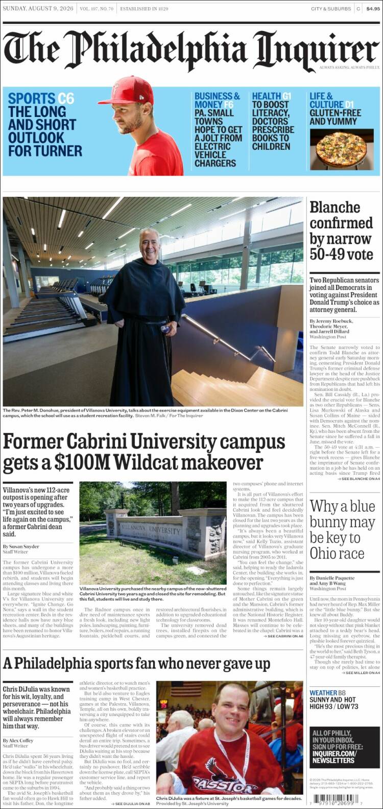 Portada de Philadelphia Inquirer (USA)