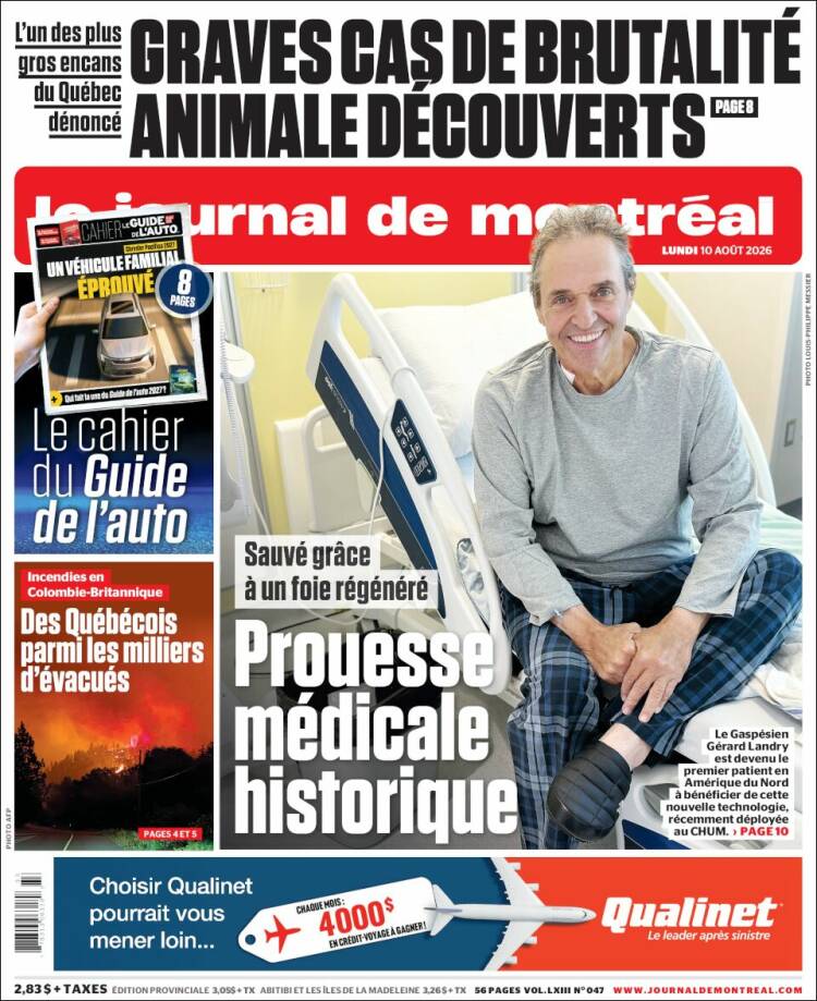 Portada de Le Journal de Montréal (Canad&aacute;)