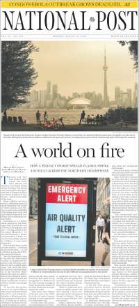 Portada de The National Post (Canad&aacute;)