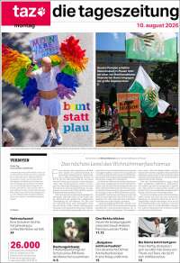 Portada de Die Tageszeitung (Alemania)