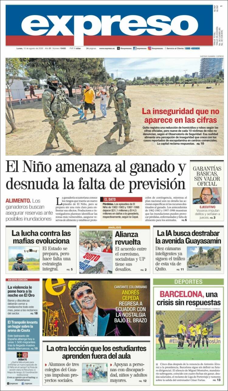 Portada de Expreso (Ecuador)