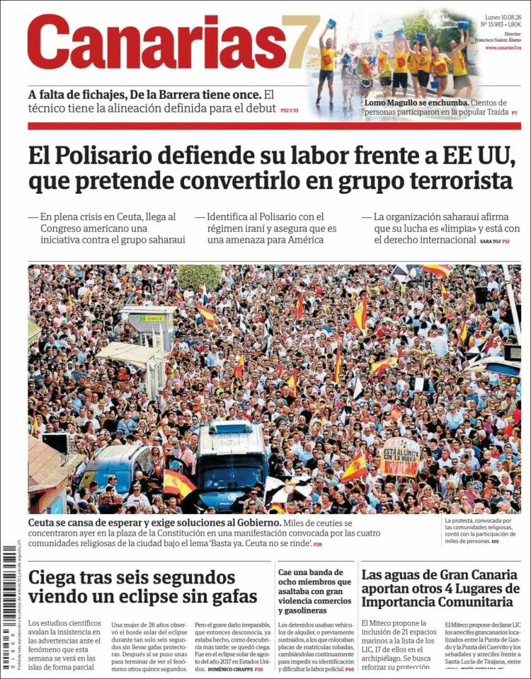 Portada de Canarias 7 (Espa&ntilde;a)