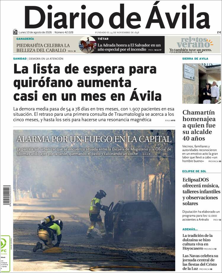 Portada de Diario de Ávila (Espa&ntilde;a)