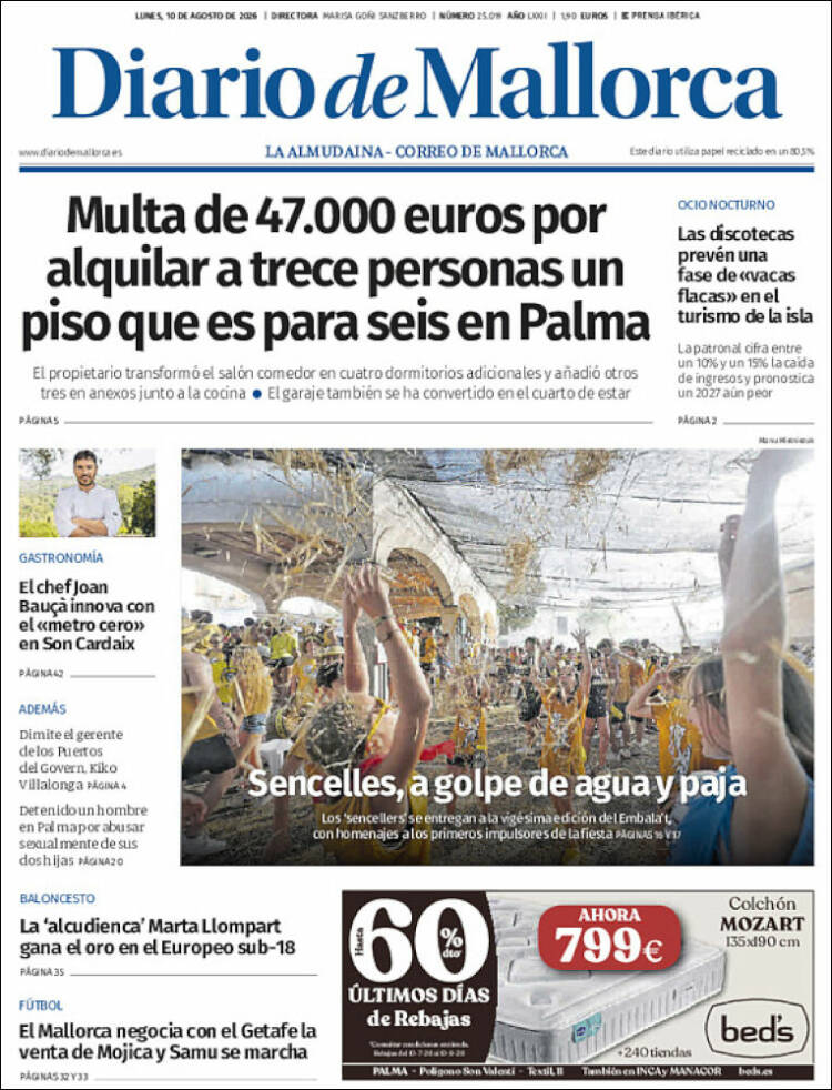 Portada de Diario de Mallorca (Espa&ntilde;a)