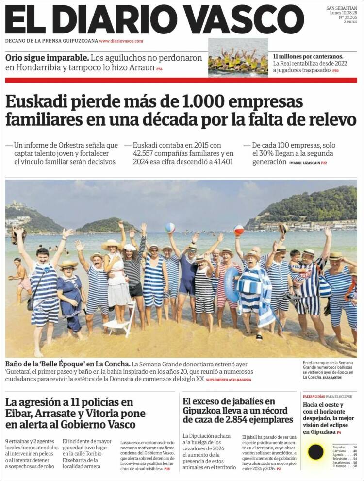 Portada de Diario Vasco (Espa&ntilde;a)
