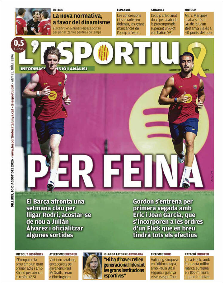 Portada de L'Esportiu (Espa&ntilde;a)