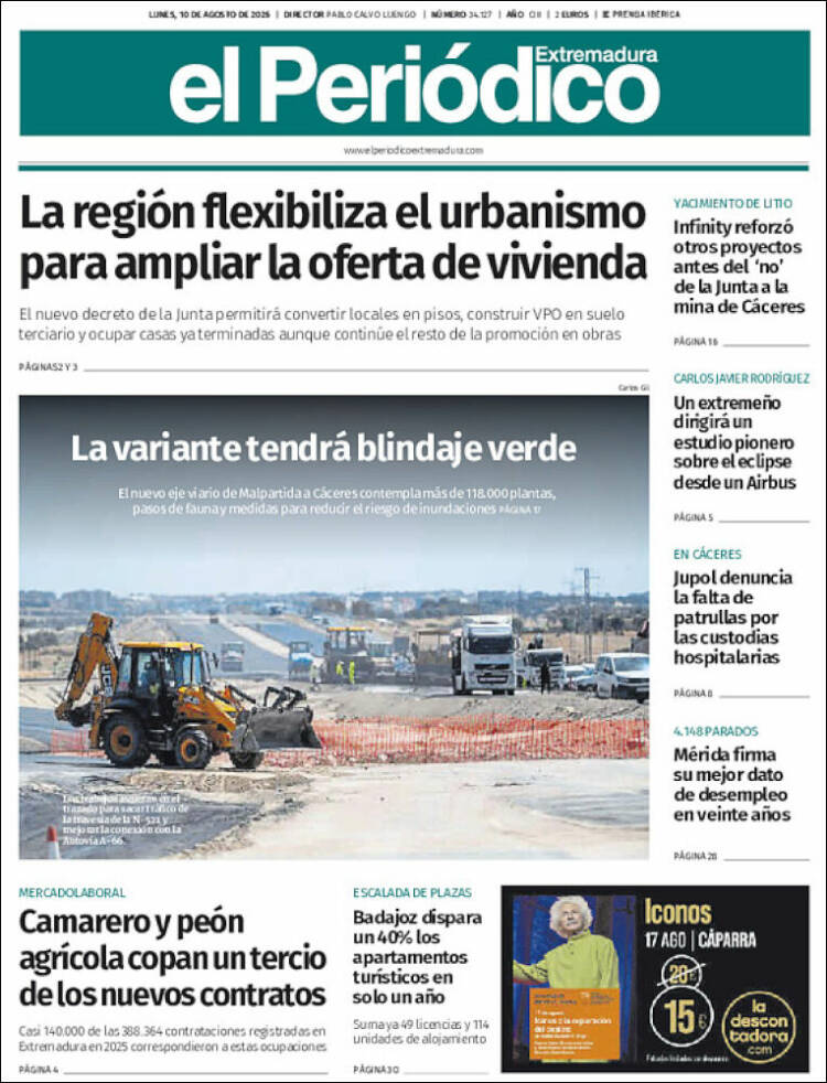 Portada de El Periódico de Extremadura (Espa&ntilde;a)