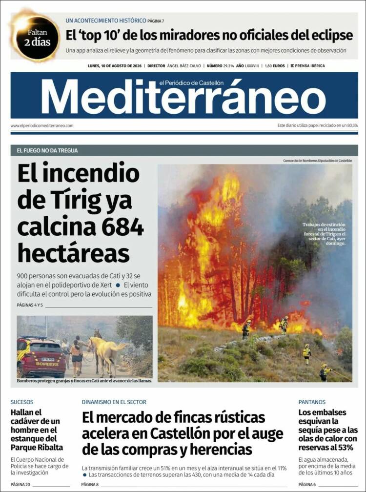 Portada de El Periódico Mediterraneo (Espa&ntilde;a)