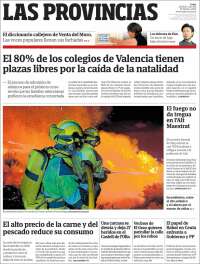 Portada de Las Provincias (Espa&ntilde;a)