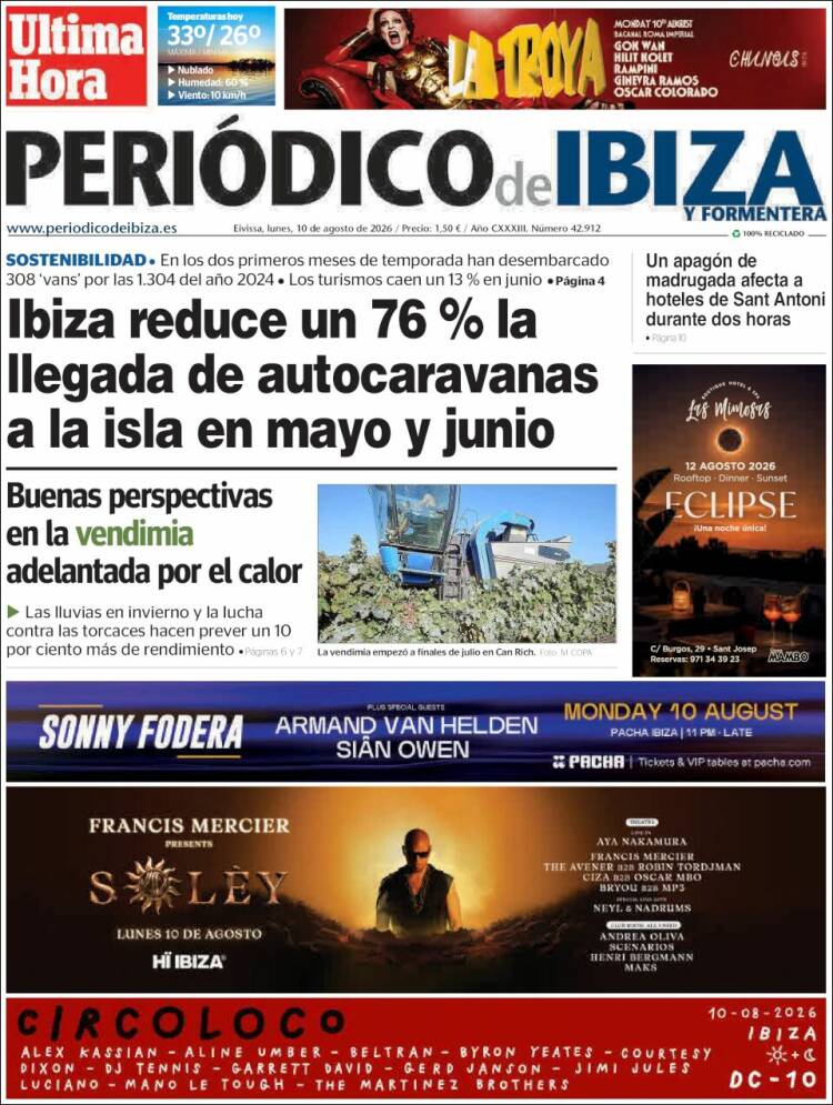 Portada de Periódico de Ibiza (Espa&ntilde;a)