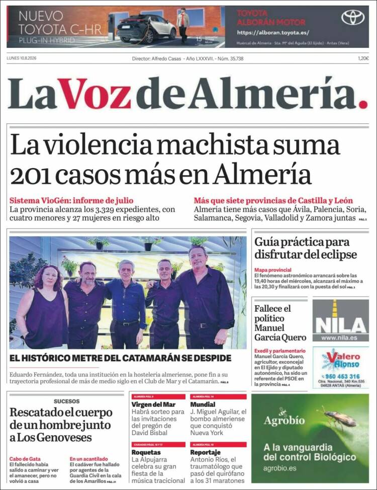 Portada de La Voz de Almería (Espa&ntilde;a)